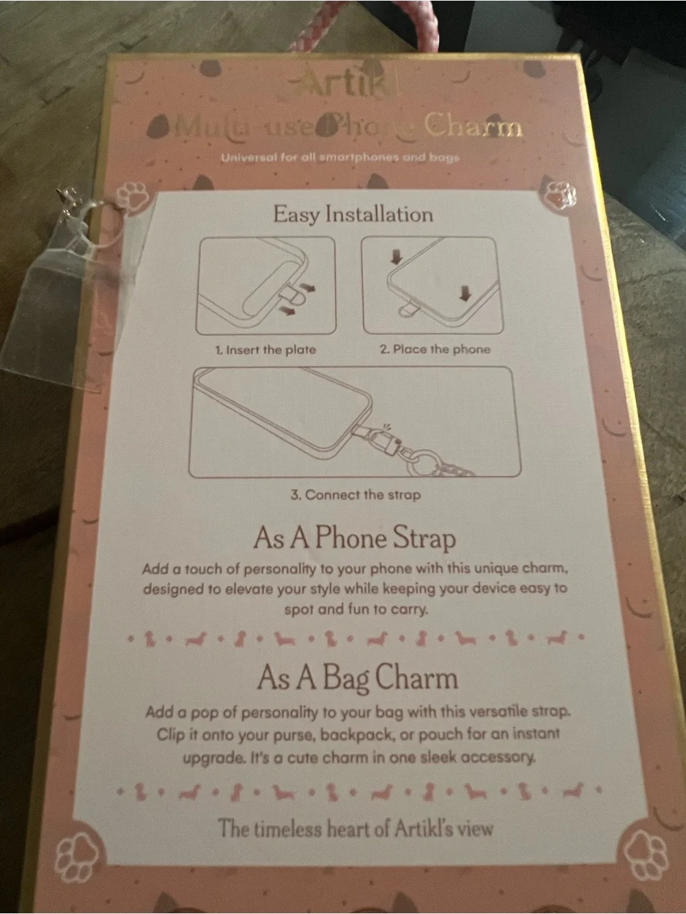 Artikl Dachshund Phone Charm